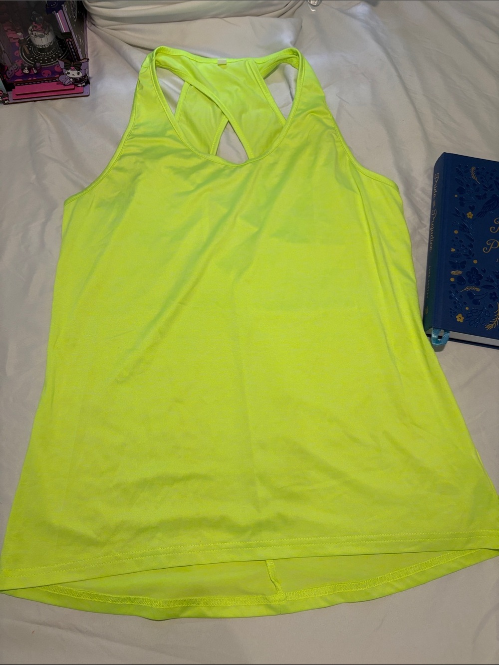 Neon Yellow Racerback Tank Top - Women's Activewear